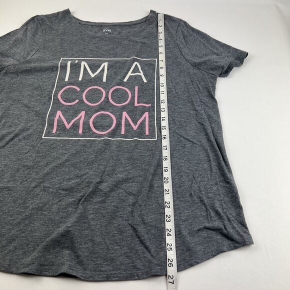 EVRI Cool Mom Graphic Tshirt Plus Size Tee Top Short Sleeve Gray Pink White 0X - Picture 6 of 8